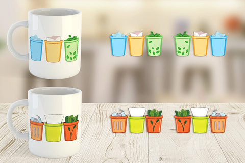 Mug Wrap Trash Sorting Bins Sublimation artnoy 