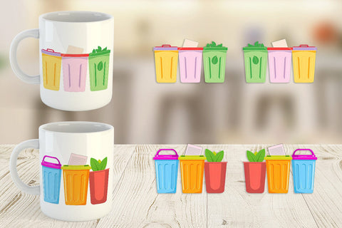 Mug Wrap Trash Sorting Bins Sublimation artnoy 