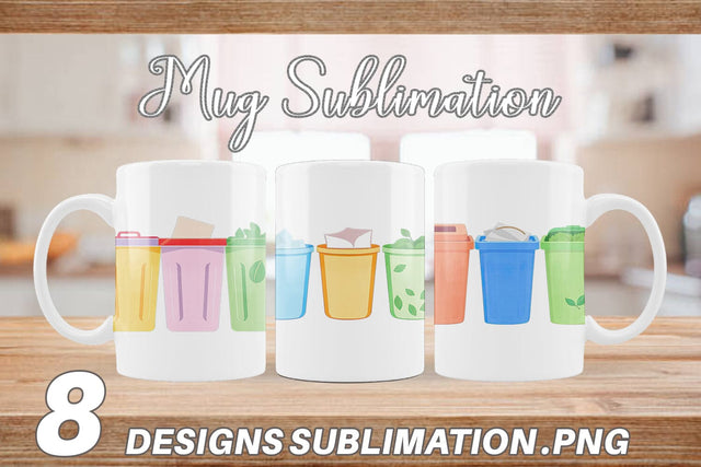 Mug Wrap Trash Sorting Bins Sublimation artnoy 