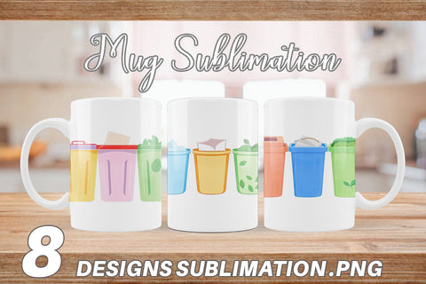 Mug Wrap Trash Sorting Bins Sublimation artnoy 