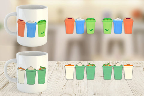 Mug Wrap Trash Sorting Bins Sublimation artnoy 