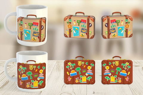 Mug Wrap Travel Suitcase Sublimation artnoy 