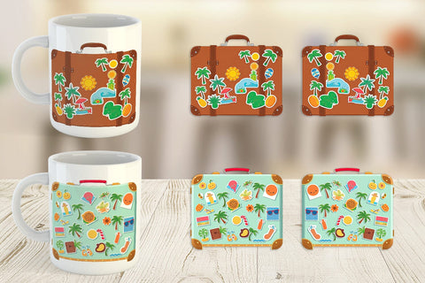 Mug Wrap Travel Suitcase Sublimation artnoy 