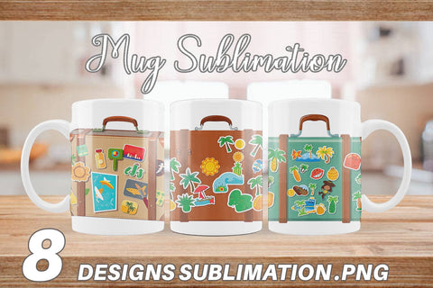 Mug Wrap Travel Suitcase Sublimation artnoy 