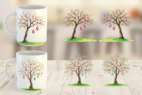Mug Wrap Tree with Eggs Sublimation artnoy 