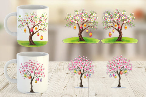 Mug Wrap Tree with Eggs Sublimation artnoy 