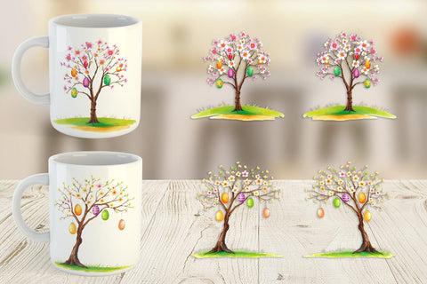 Mug Wrap Tree with Eggs Sublimation artnoy 