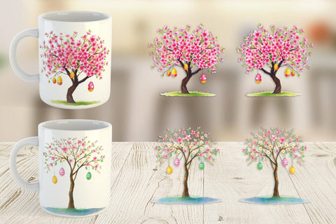Mug Wrap Tree with Eggs Sublimation artnoy 
