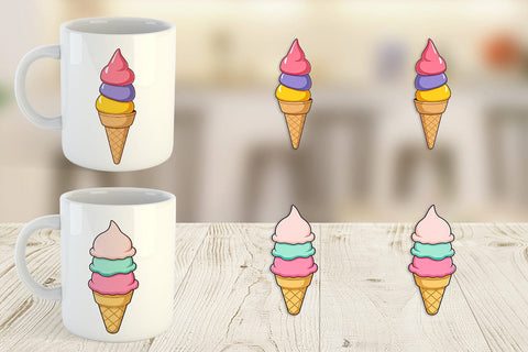 Mug Wrap Triple Scoop Sublimation artnoy 