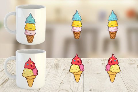 Mug Wrap Triple Scoop Sublimation artnoy 