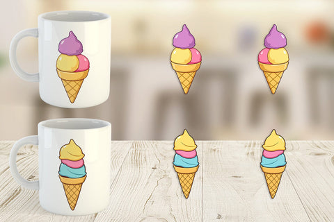 Mug Wrap Triple Scoop Sublimation artnoy 
