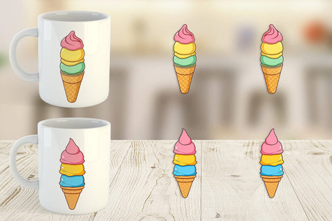 Mug Wrap Triple Scoop Sublimation artnoy 