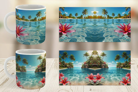 Mug Wrap Tropical Beach Sublimation artnoy 