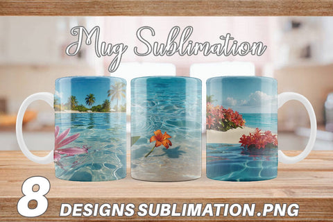 Mug Wrap Tropical Beach Sublimation artnoy 