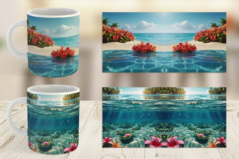 Mug Wrap Tropical Beach Sublimation artnoy 