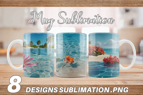 Mug Wrap Tropical Beach Sublimation artnoy 
