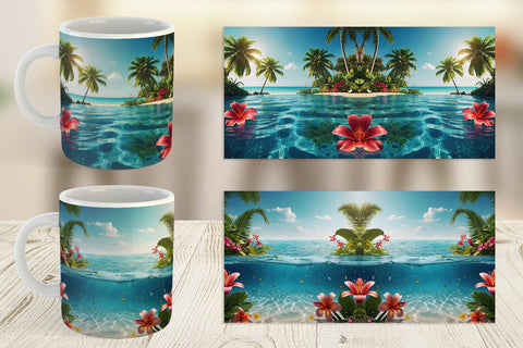 Mug Wrap Tropical Beach Sublimation artnoy 