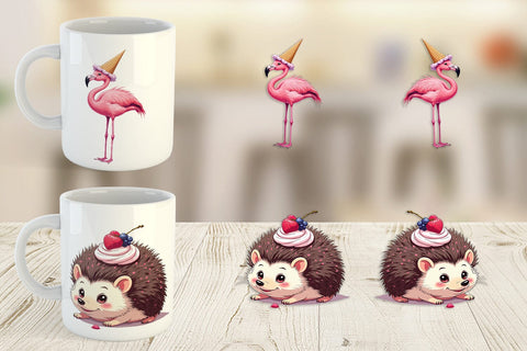 Mug Wrap Tropical Dessert Animals Sublimation artnoy 