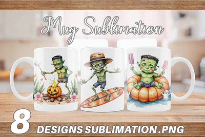 Mug Wrap Tropical Frankenstein Sublimation artnoy 