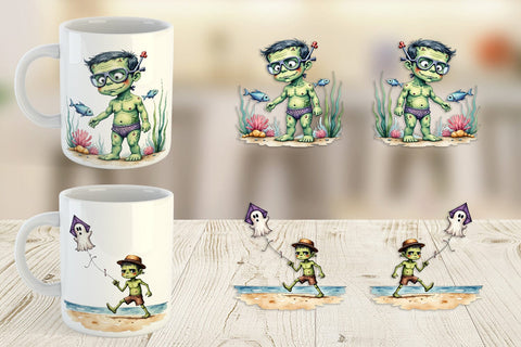 Mug Wrap Tropical Frankenstein Sublimation artnoy 