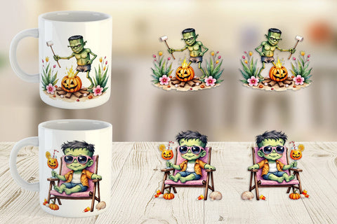 Mug Wrap Tropical Frankenstein Sublimation artnoy 