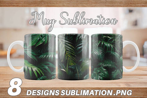 Mug Wrap Tropical Leaves Sublimation artnoy 
