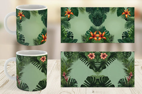 Mug Wrap Tropical Plants Sublimation artnoy 