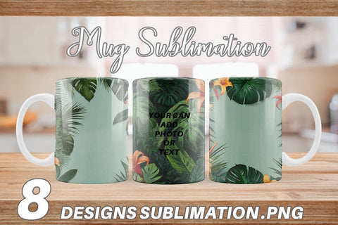 Mug Wrap Tropical Plants Sublimation artnoy 