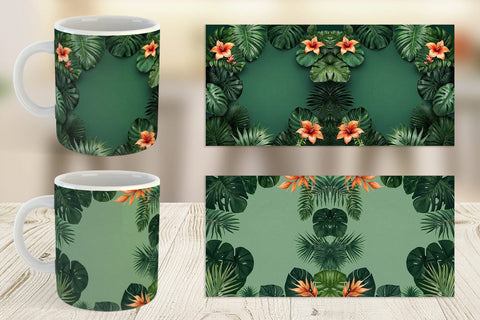 Mug Wrap Tropical Plants Sublimation artnoy 