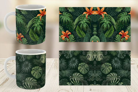 Mug Wrap Tropical Plants Sublimation artnoy 