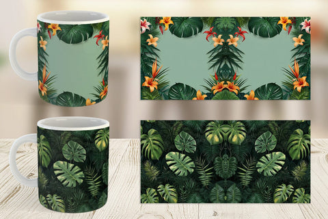 Mug Wrap Tropical Plants Sublimation artnoy 