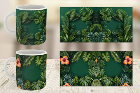 Mug Wrap Tropical Plants Sublimation artnoy 