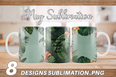 Mug Wrap Tropical Plants Sublimation artnoy 