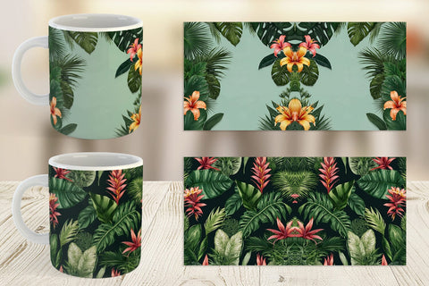 Mug Wrap Tropical Plants Sublimation artnoy 