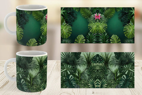 Mug Wrap Tropical Plants Sublimation artnoy 
