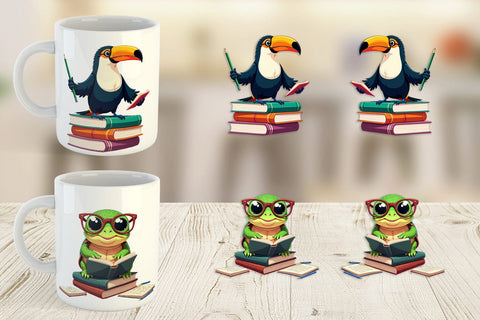 Mug Wrap Tropical School Animals Sublimation artnoy 