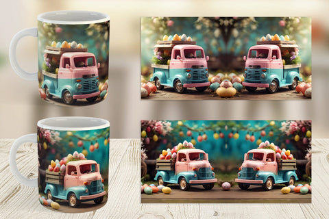 Mug Wrap Truck Carrying Eggs Sublimation artnoy 