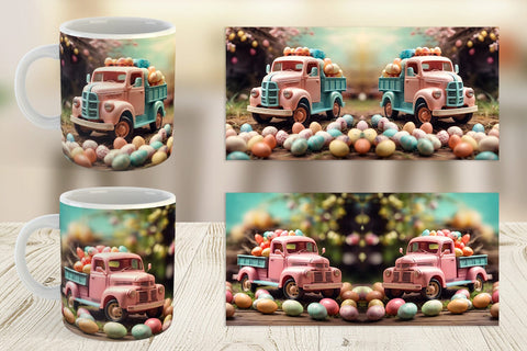 Mug Wrap Truck Carrying Eggs Sublimation artnoy 