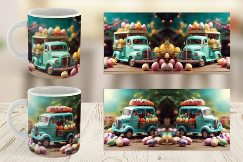 Mug Wrap Truck Carrying Eggs Sublimation artnoy 