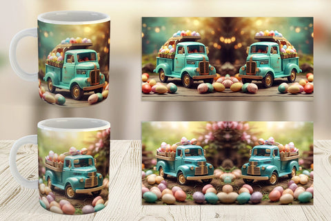 Mug Wrap Truck Carrying Eggs Sublimation artnoy 