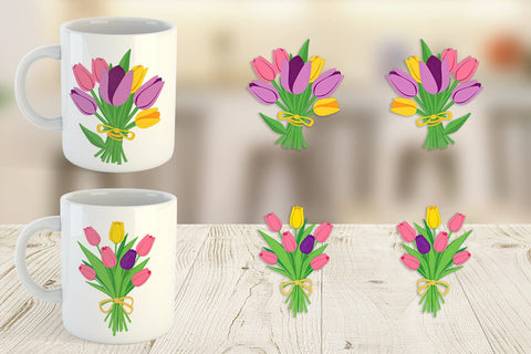 Mug Wrap Tulip Bouquet Sublimation artnoy 