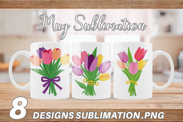 Mug Wrap Tulip Bouquet Sublimation artnoy 
