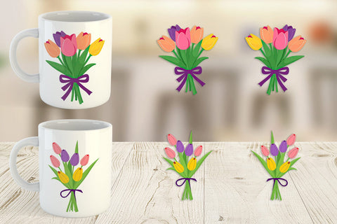 Mug Wrap Tulip Bouquet Sublimation artnoy 