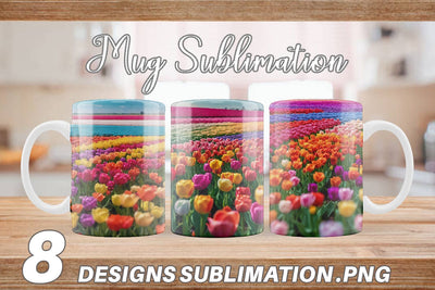 Mug Wrap Tulip Flower Fields Sublimation artnoy 