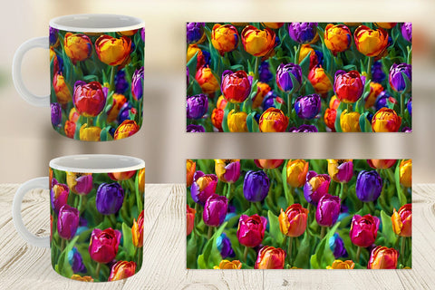 Mug Wrap Tulip Flower Pattern Sublimation artnoy 