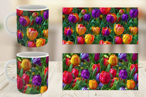 Mug Wrap Tulip Flower Pattern Sublimation artnoy 