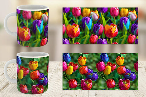 Mug Wrap Tulip Flower Pattern Sublimation artnoy 