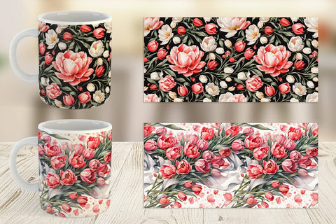 Mug Wrap Tulip Pattern Sublimation artnoy 