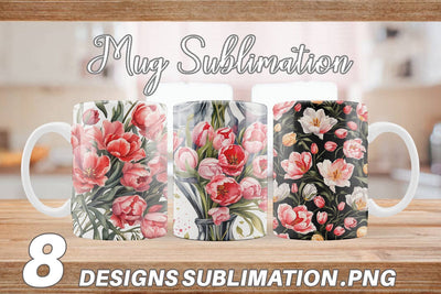 Mug Wrap Tulip Pattern Sublimation artnoy 