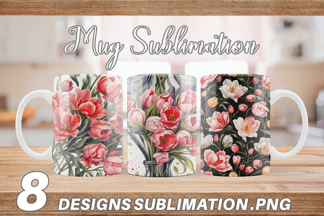 Mug Wrap Tulip Pattern Sublimation artnoy 